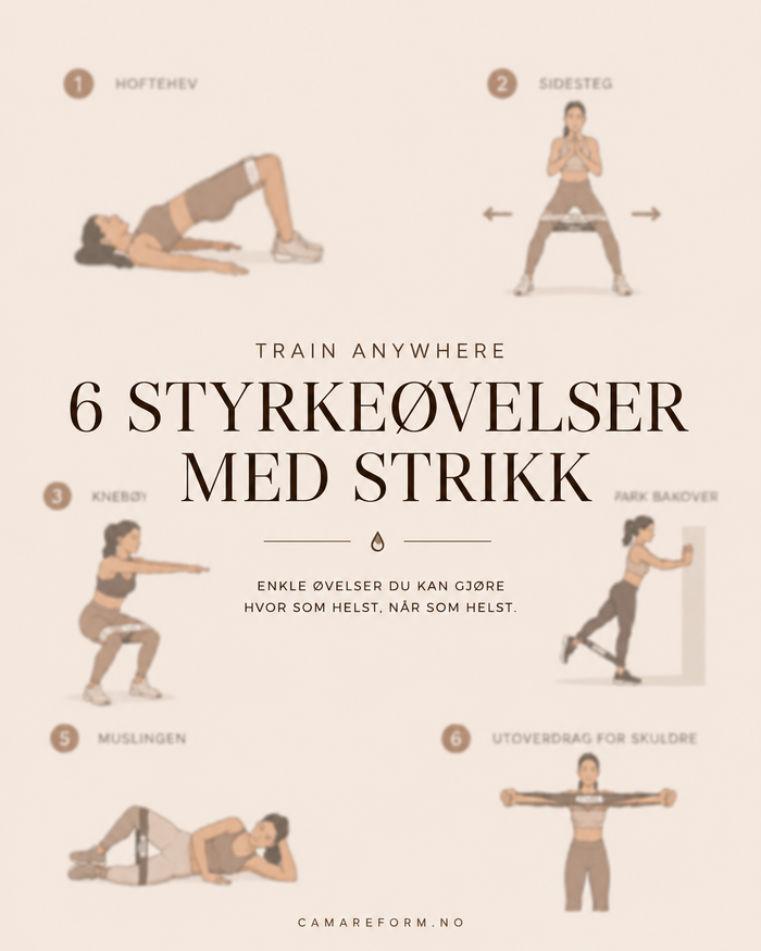 Treningsbånd i vevd stoff i tre styrker — Light, Medium og Heavy