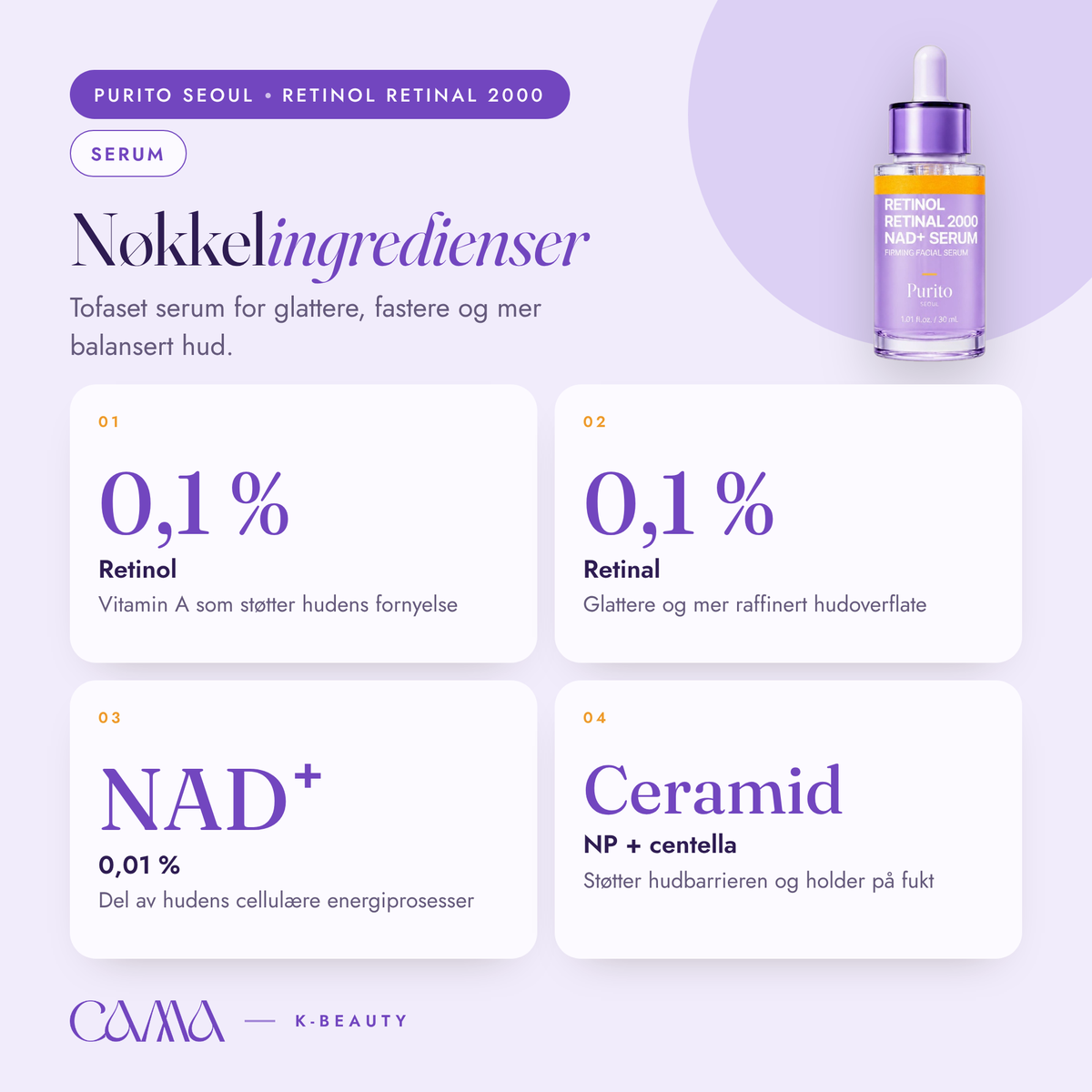 PURITO – Retinol Retinal 2000 NAD+ Serum - 30 ml