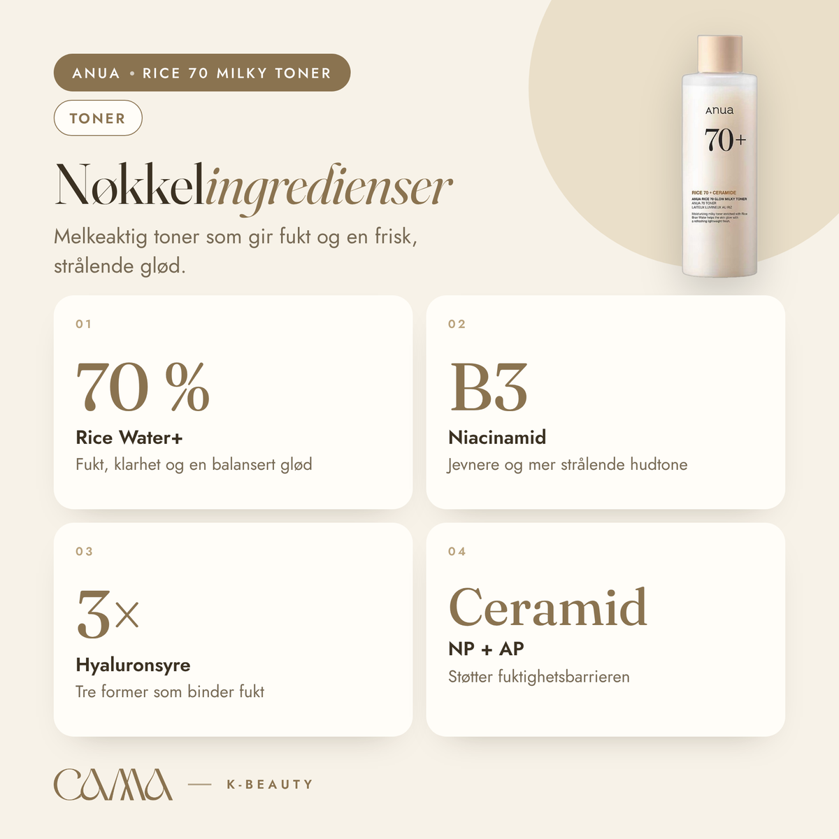 Anua – Rice 70 Glow Milky Toner