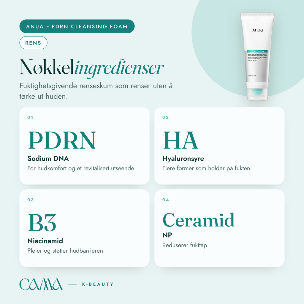 Anua – PDRN Hyaluronic Acid Moisturizing Cleansing Foam - 150 ml