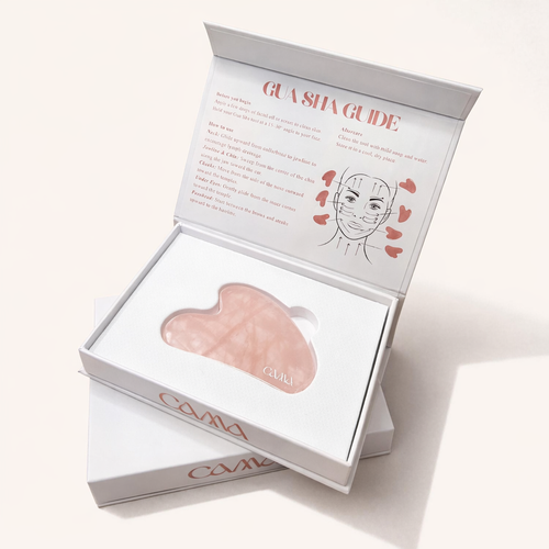 Gua sha in rose crystal - facial massage tool