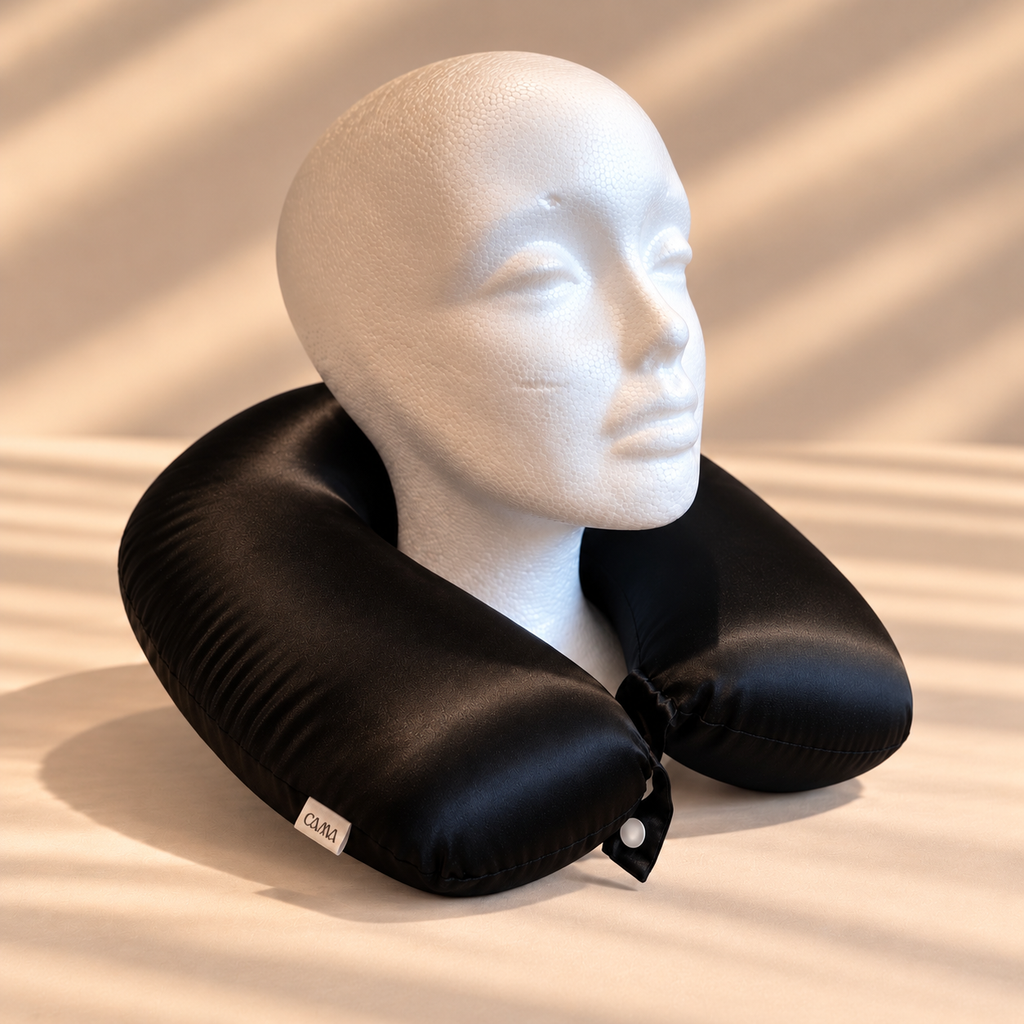 Memory Foam Travel Pillow with Mulberry Silk