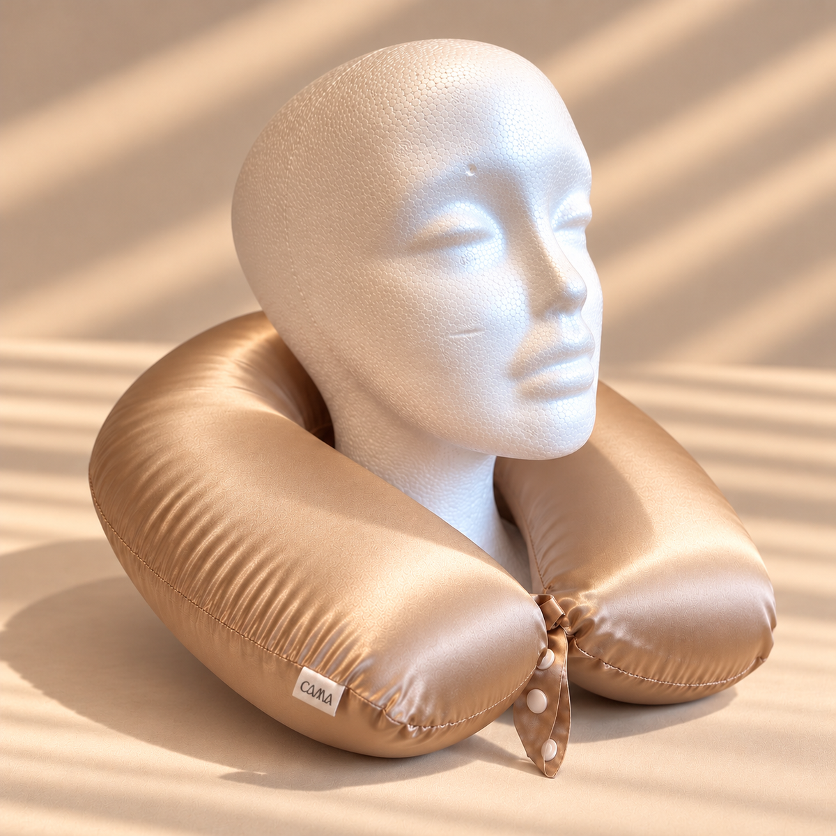 Memory Foam Travel Pillow with Mulberry Silk