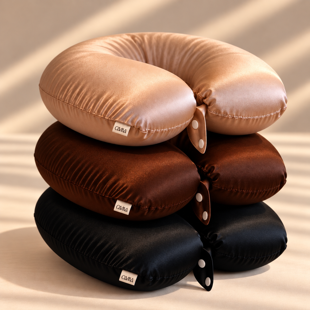 Memory Foam Travel Pillow with Mulberry Silk
