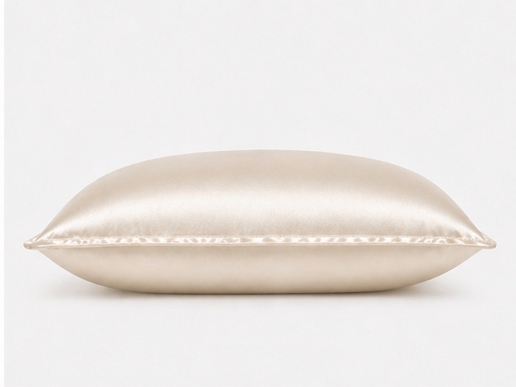 Champagne mulberry silk pillowcase with Oxford border from CAMA Reform