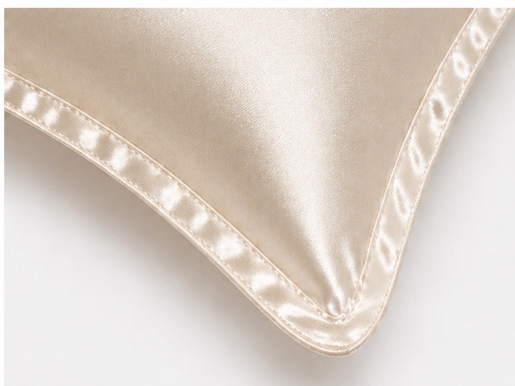 Champagne mulberry silk pillowcase with Oxford border from CAMA Reform