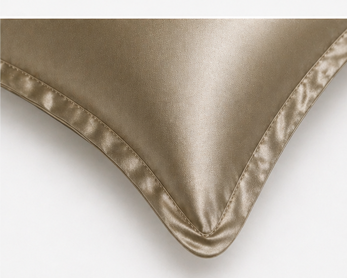 Khaki mulberry silk pillowcase Oxford edge 25 momme luxury