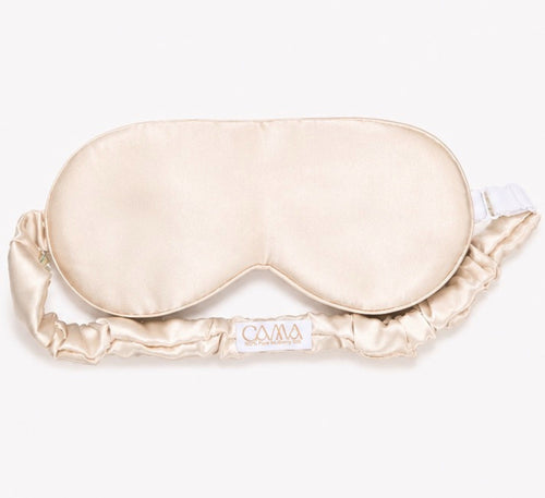 Champagne mulberry silk sleep mask designed for luxury beauty sleep