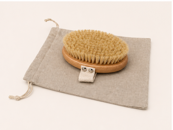 Close-up of natural sisal dry brush designed for body exfoliation rituals