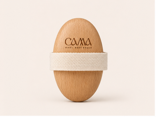 Natural sisal dry body brush from CAMA Reform for exfoliation and lymphatic drainage